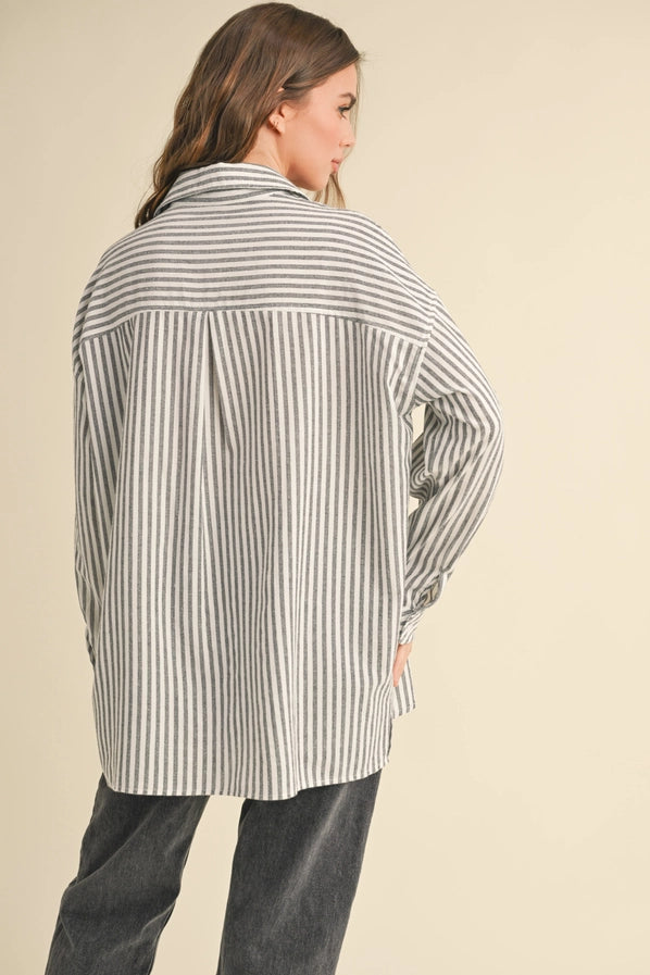 Campbell Striped Button Down Top