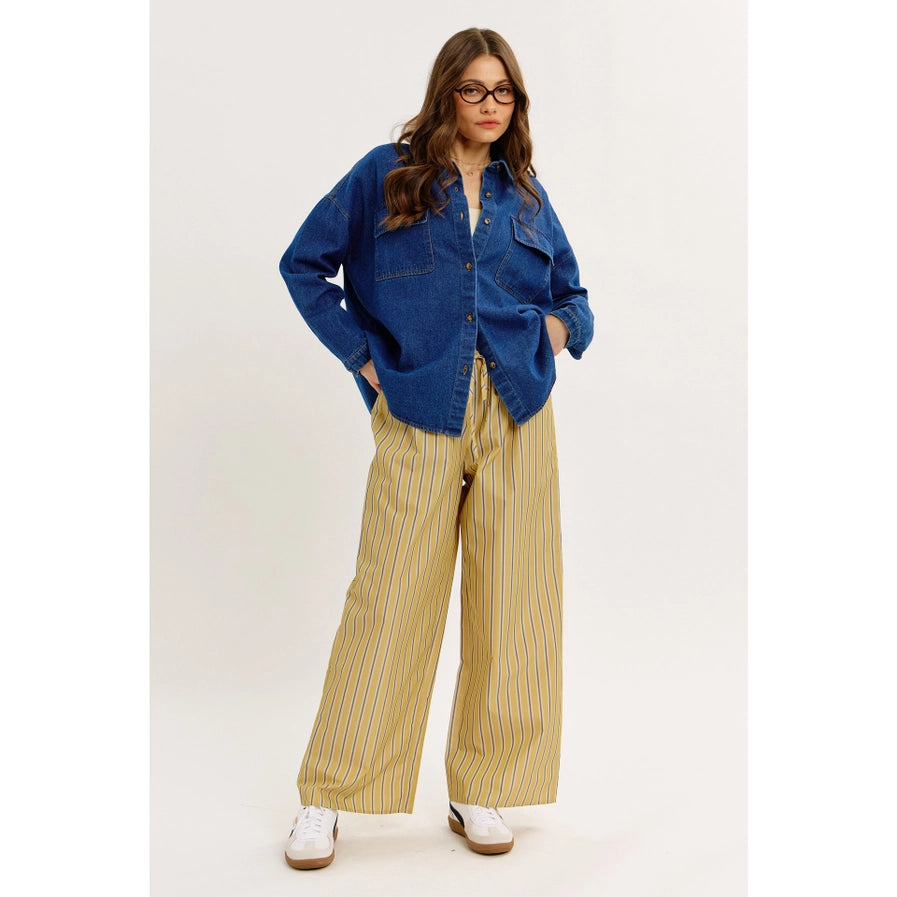 Sonya Oversized Dark Denim Shirt