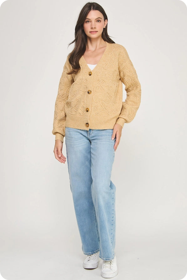 Mae Floral Embroidery Cardigan