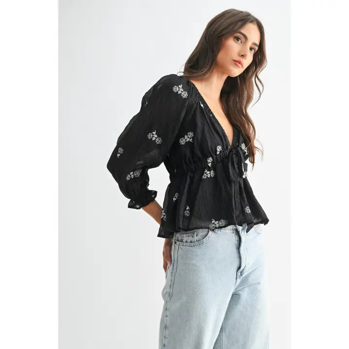Emily Embroidered Top