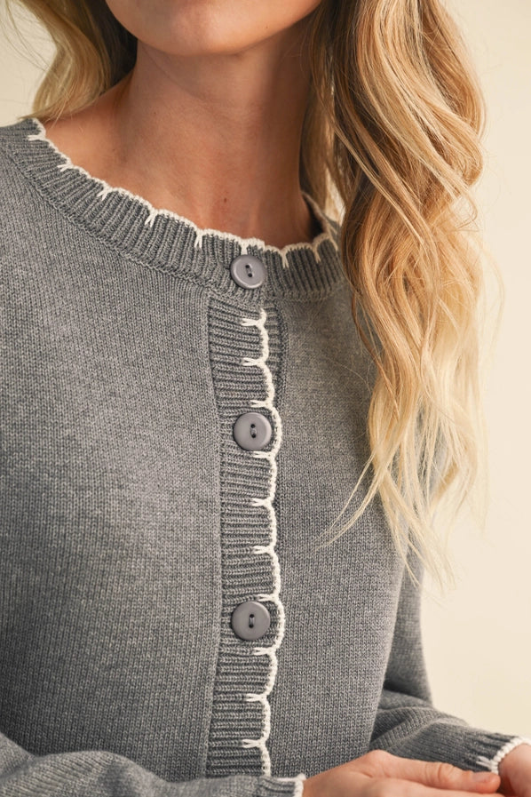 Dominique Edge Stitch Contrast Sweater