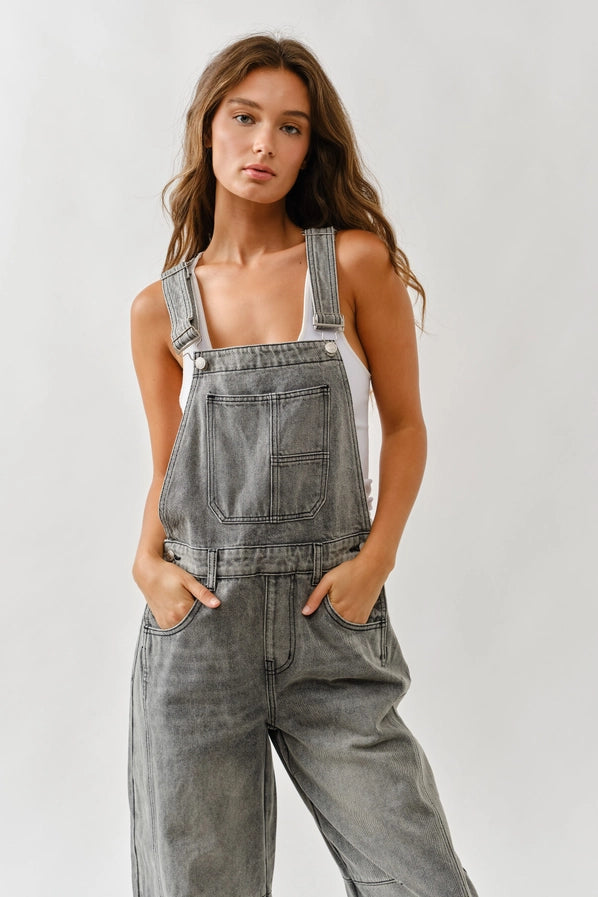 Slouchy Barrel Relaxed Fit Overalls