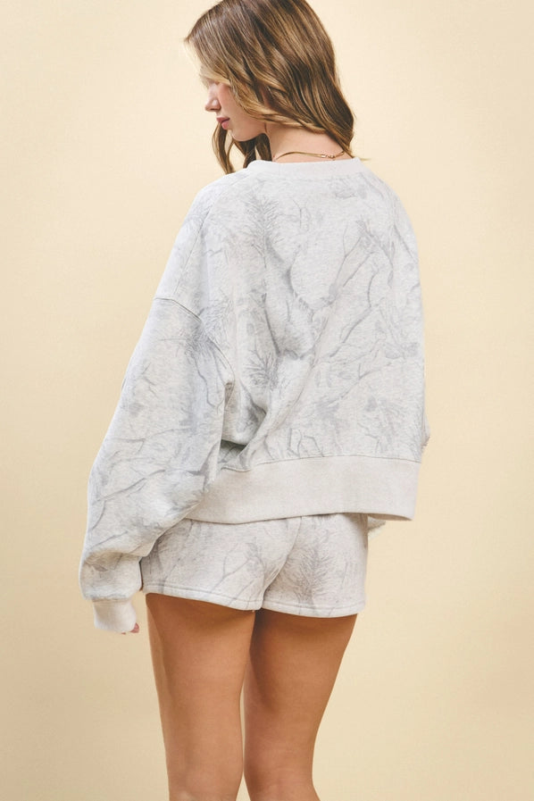 Ren Camouflage Print Over sized Sweatshirt
