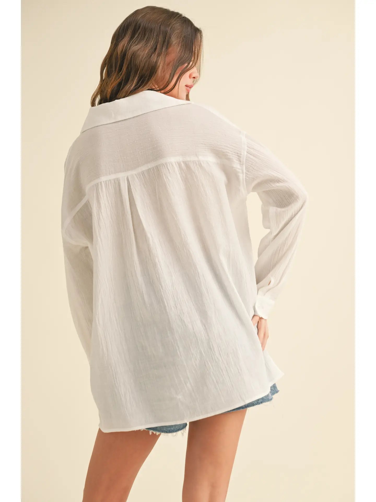 Gabrielle White Button Down Top