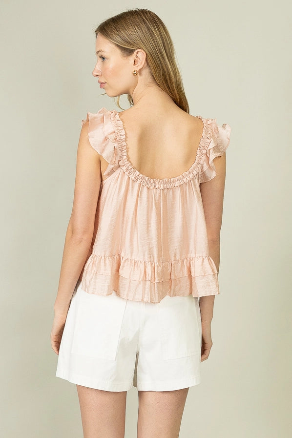 Scarlett Ruffle Trim Sleeve Top