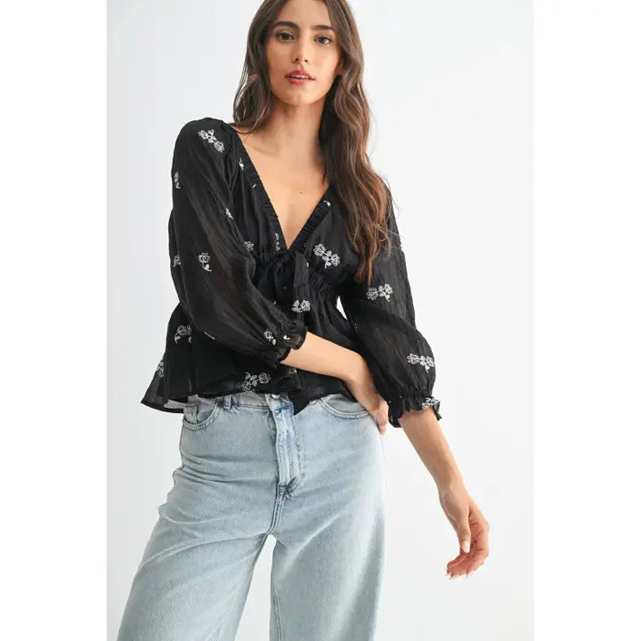 Emily Embroidered Top