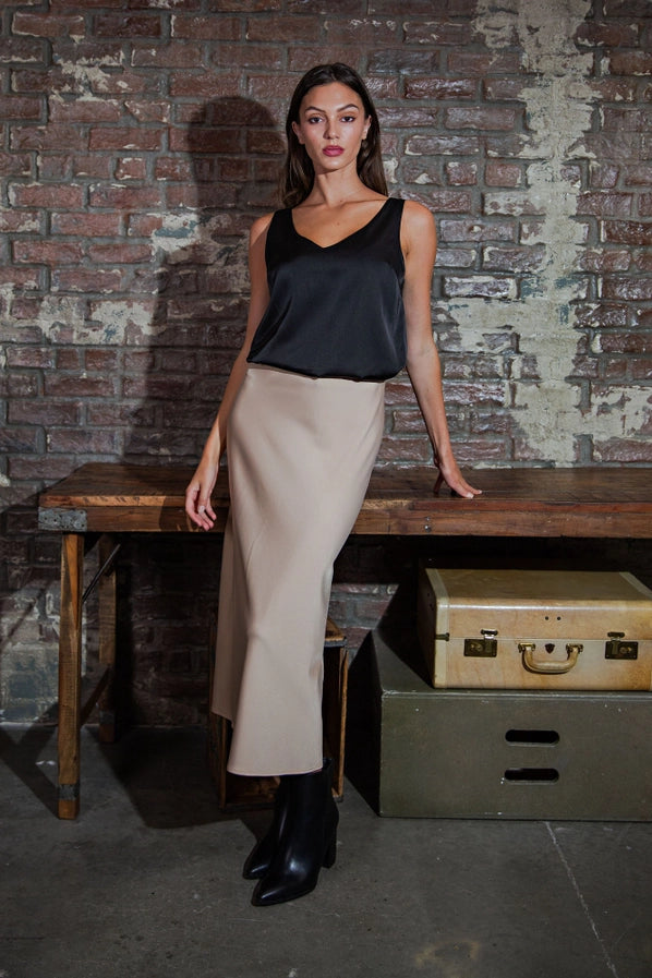 Dylan Midi Satin Skirt