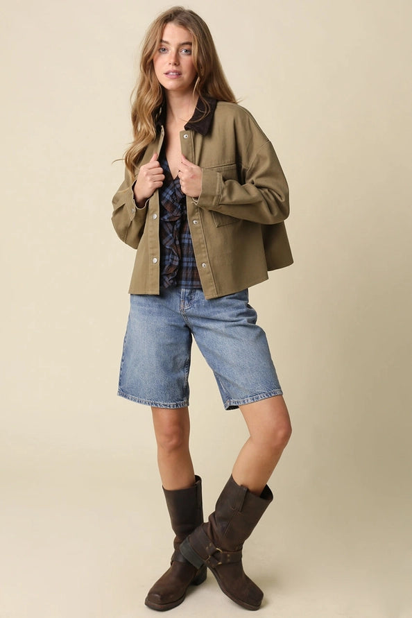 Wyatt contrast Collar Jacket
