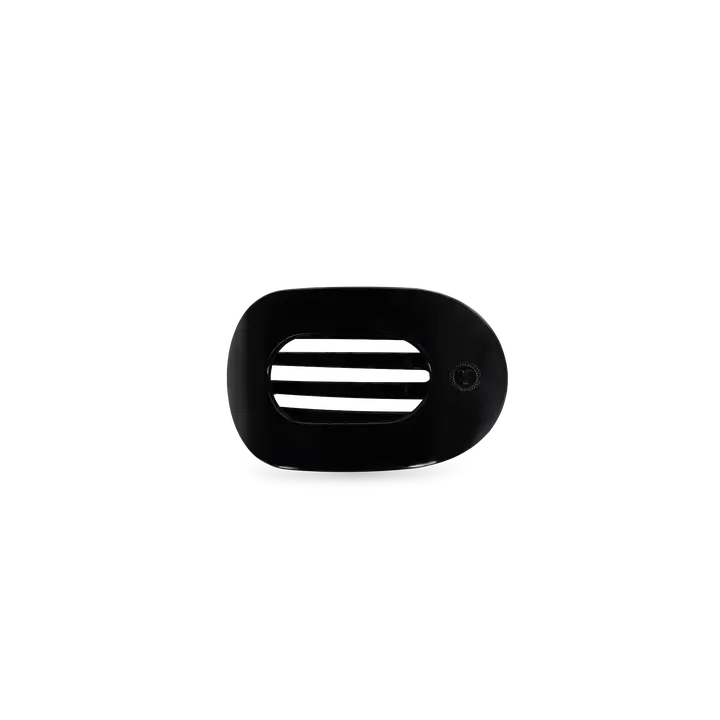 Jet Black Tiny Flat Round Hair Clip