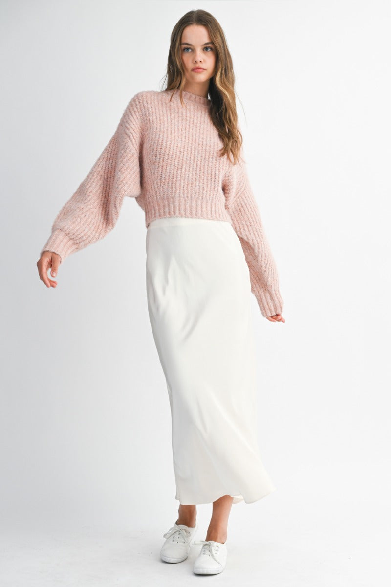 Lola Pink Ribbed Knit Pullover Sweater