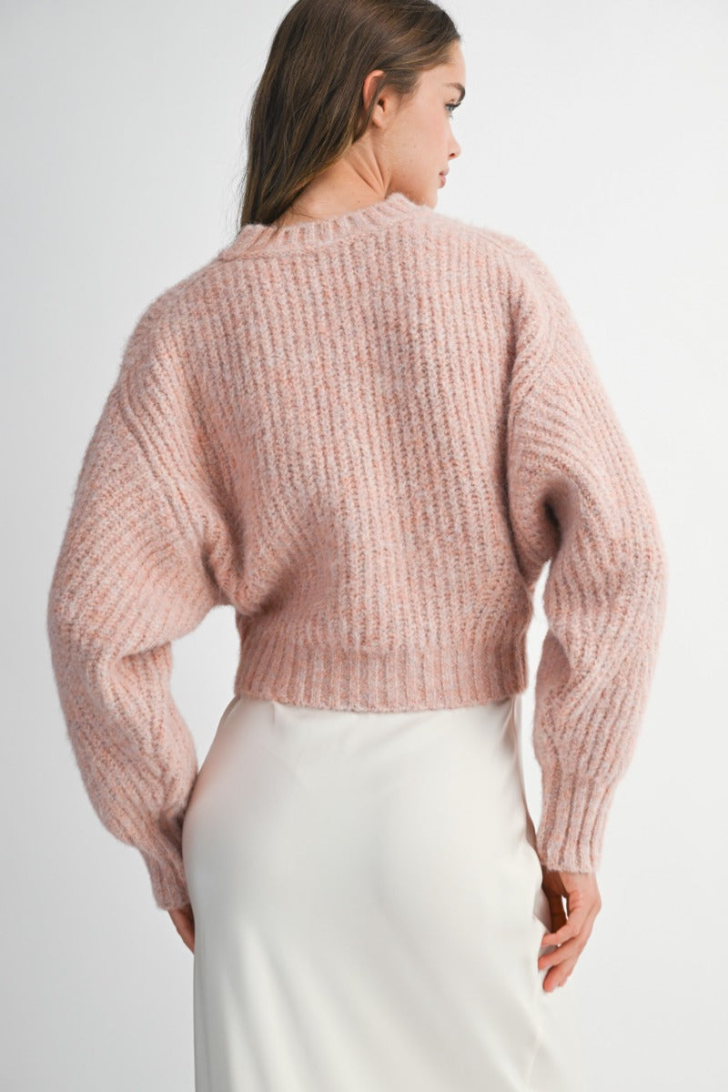 Lola Pink Ribbed Knit Pullover Sweater
