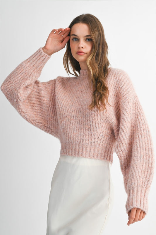 Lola Pink Ribbed Knit Pullover Sweater