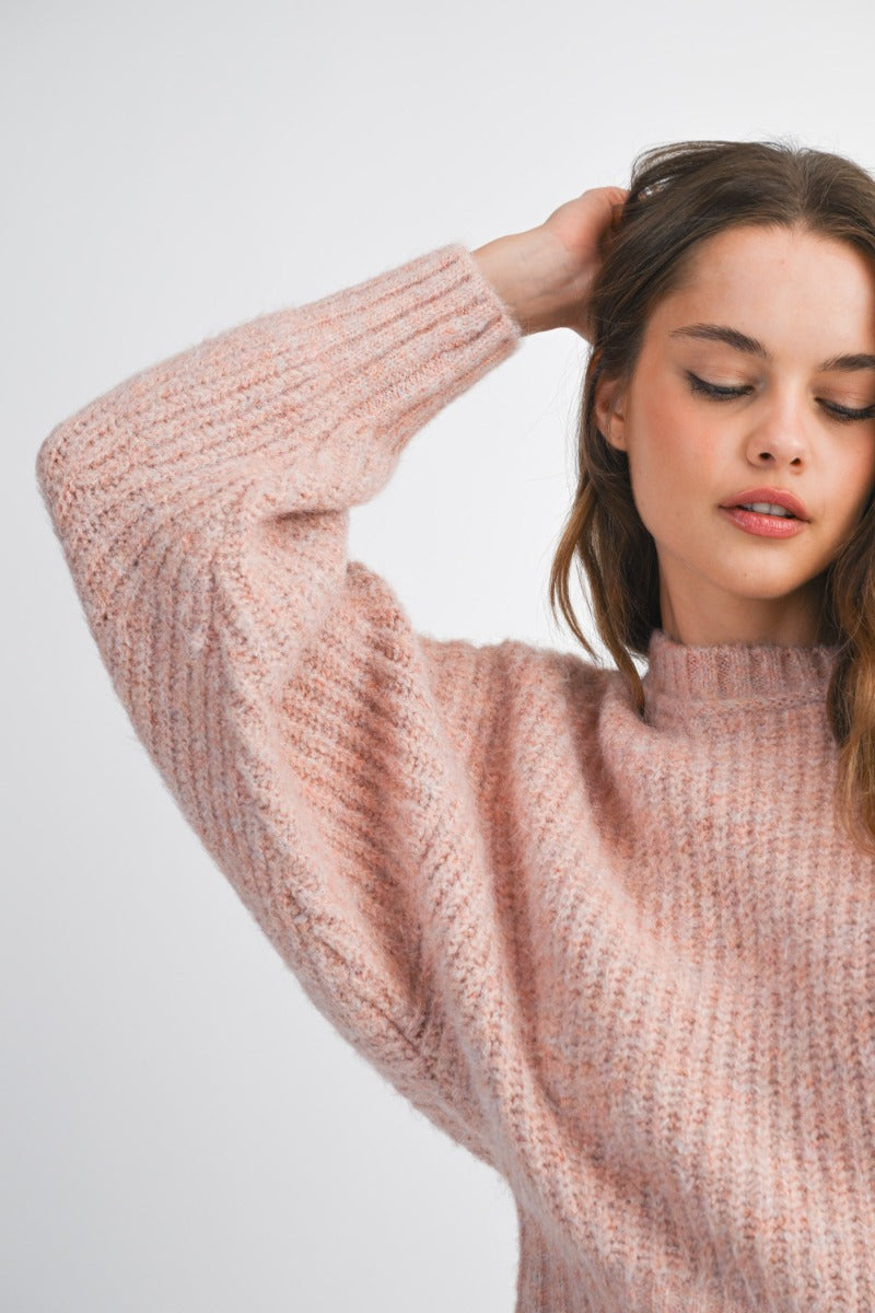 Lola Pink Ribbed Knit Pullover Sweater