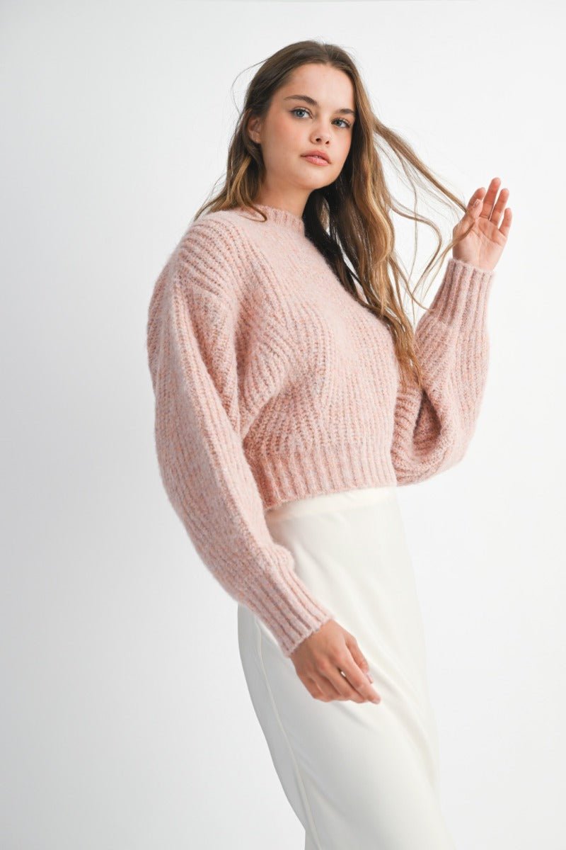 Lola Pink Ribbed Knit Pullover Sweater