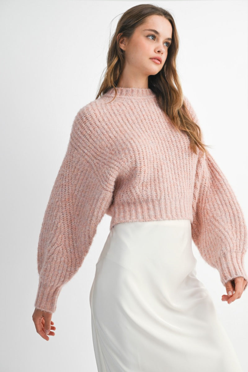 Lola Pink Ribbed Knit Pullover Sweater