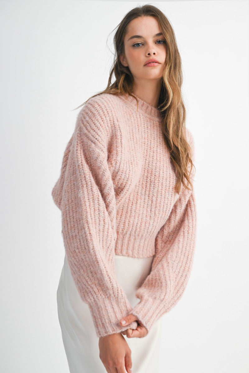Lola Pink Ribbed Knit Pullover Sweater