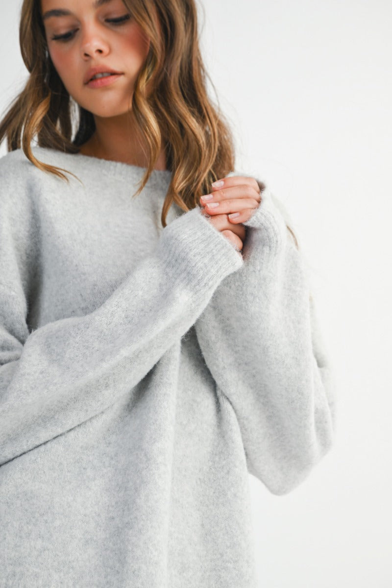 Ashley Open Back Bow Details Sweater