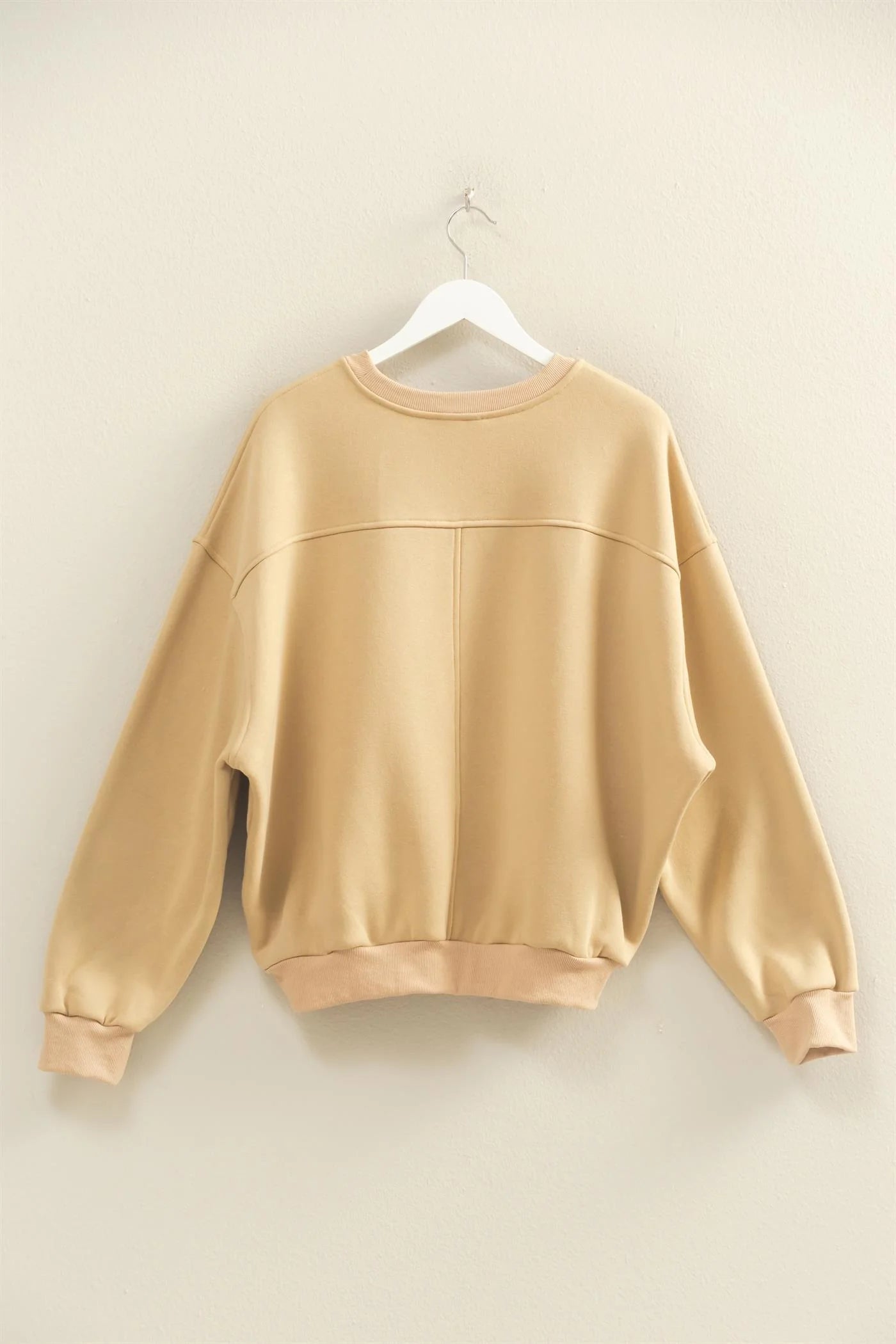 Gianna Oversized Crewneck Sweatshirt/Khaki