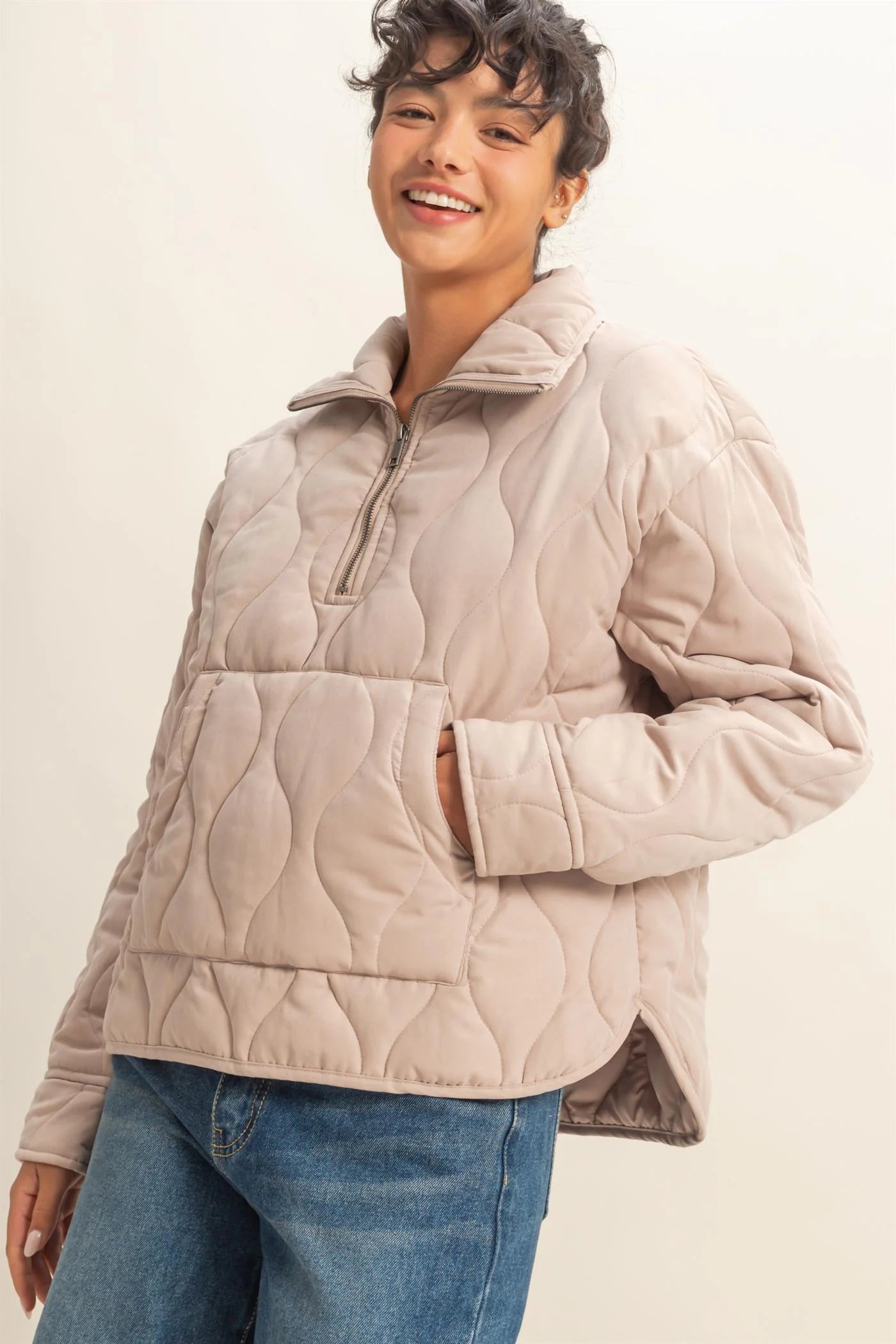 Billie Quilted Half Zip Pullover Jacket