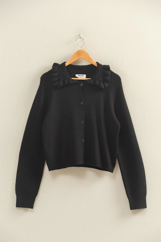 Andrea Ruffle Collar Cardigan