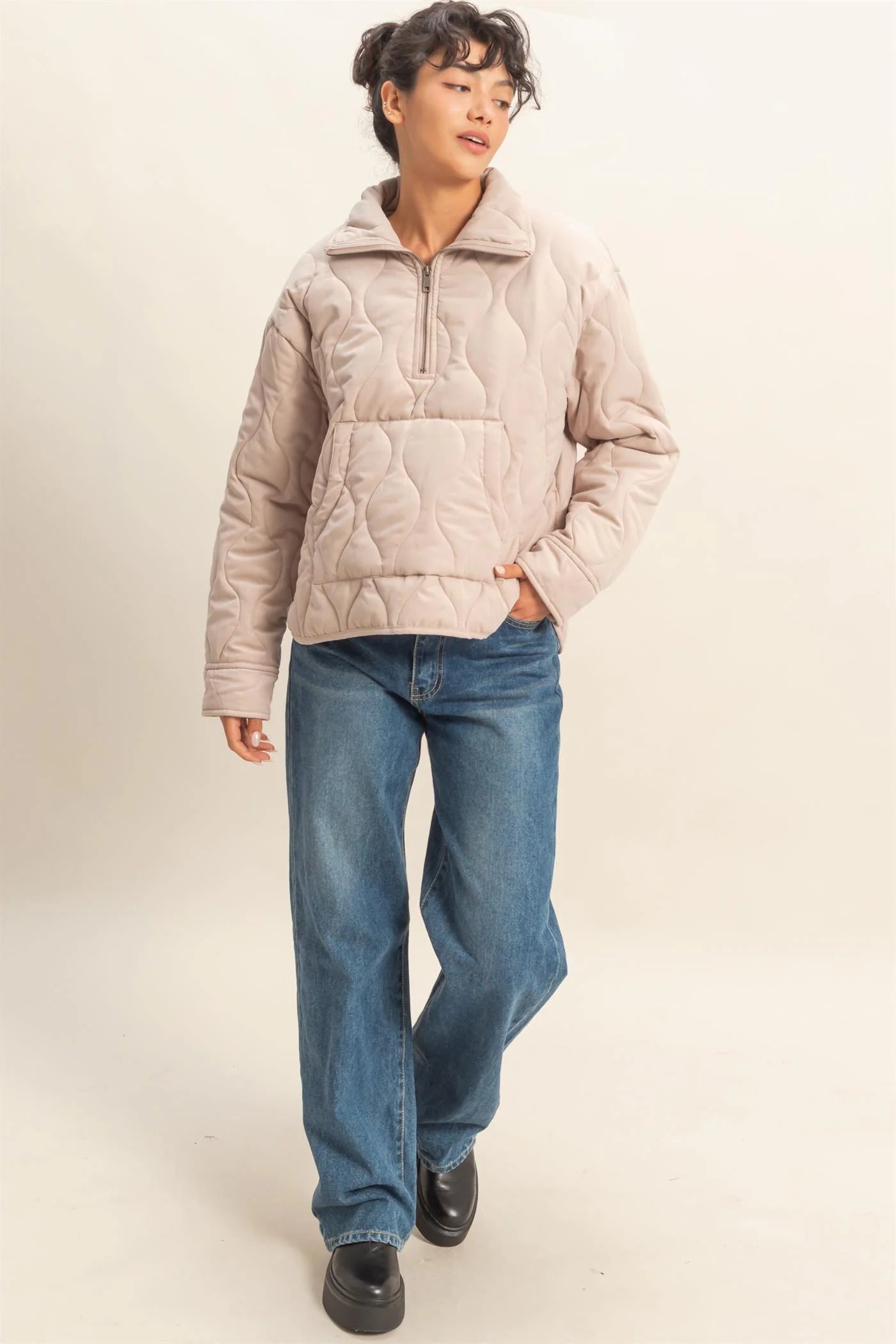 Billie Quilted Half Zip Pullover Jacket