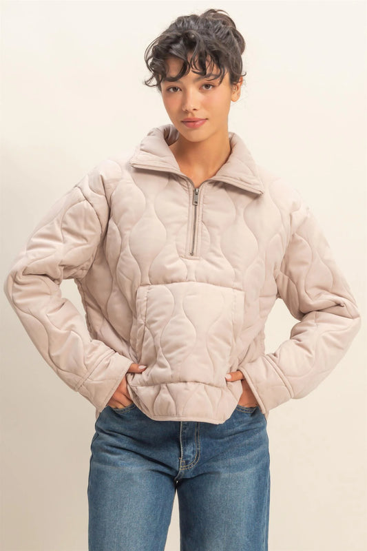 Billie Quilted Half Zip Pullover Jacket