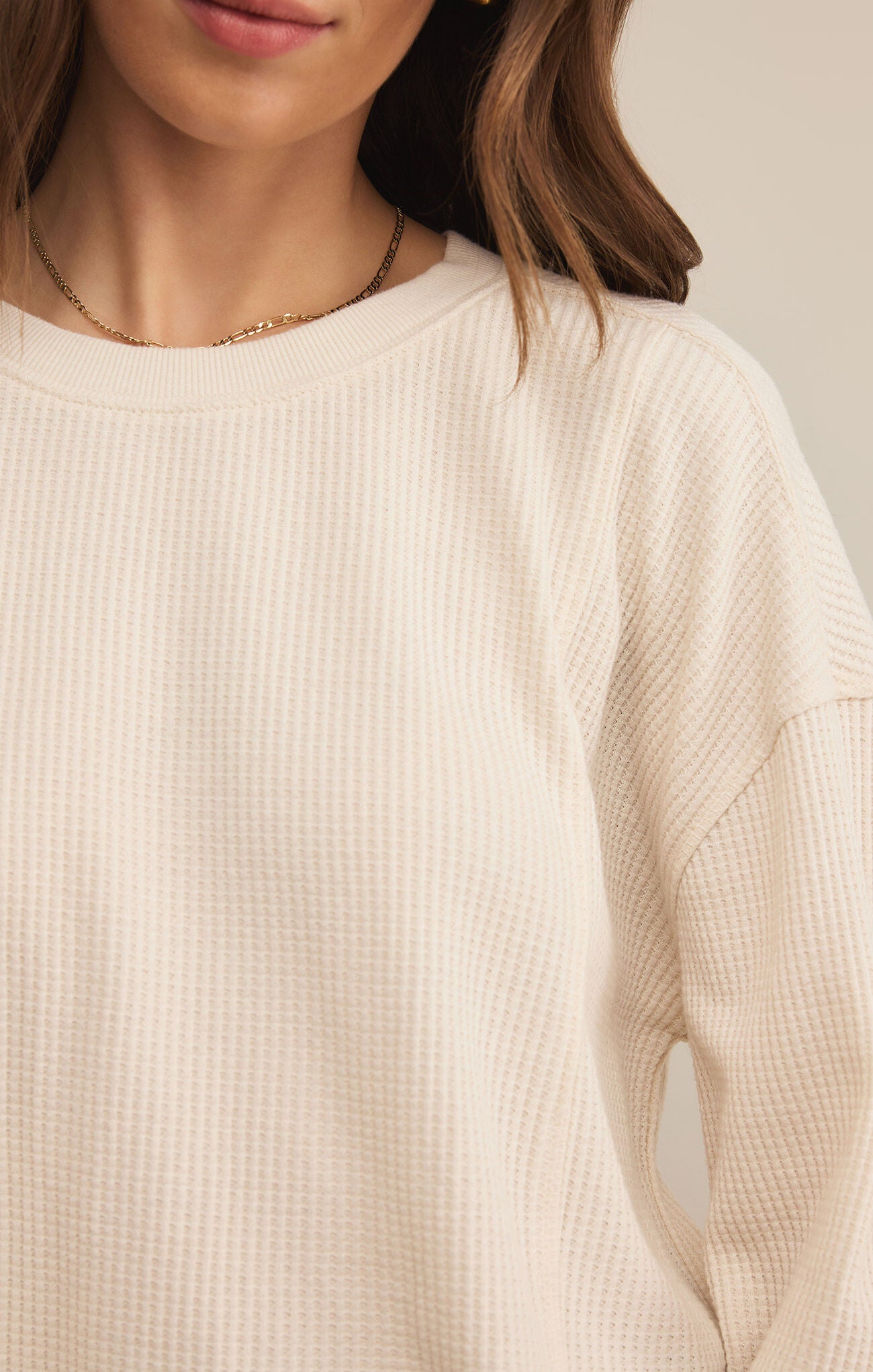 Angle Mini Thermal Top Ivory Color