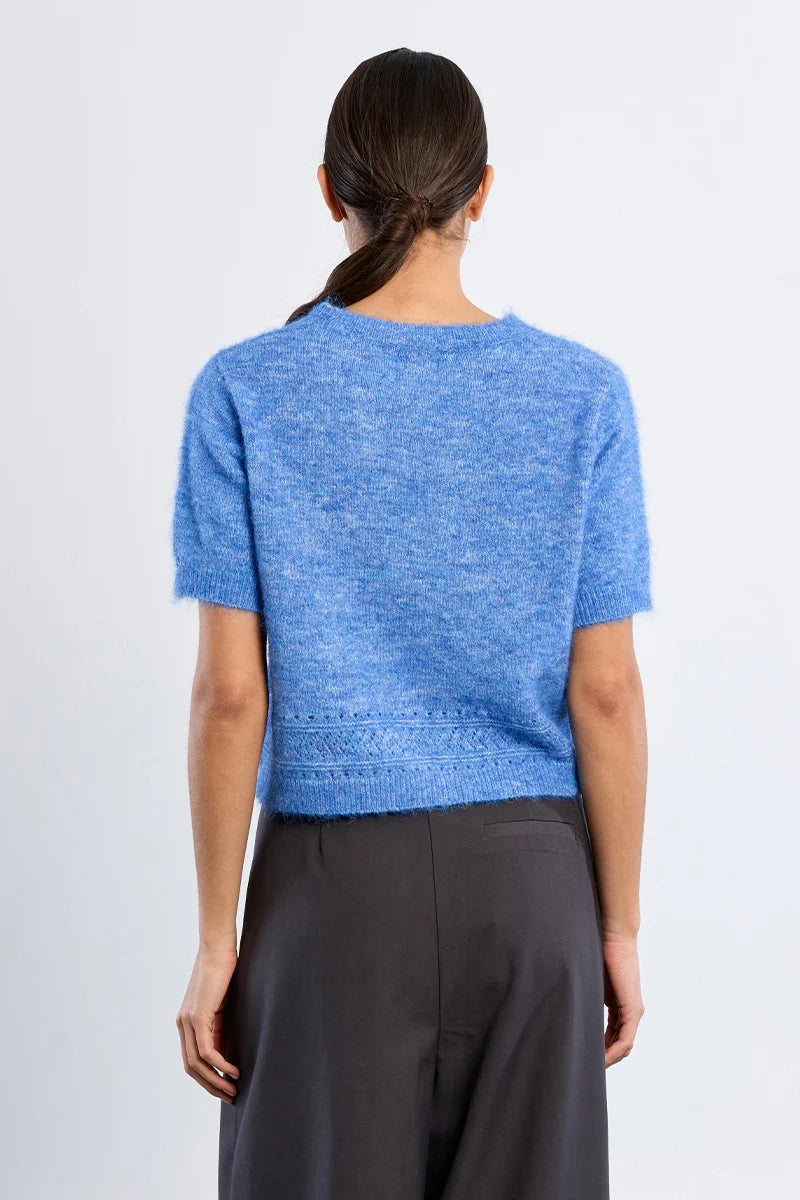Kelly Short Sleeve Sweater/Blue