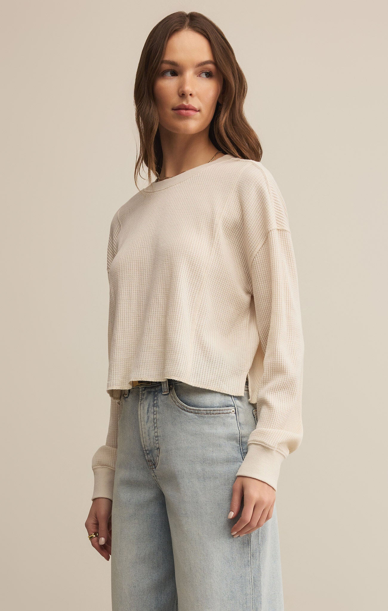 Angle Mini Thermal Top Ivory Color