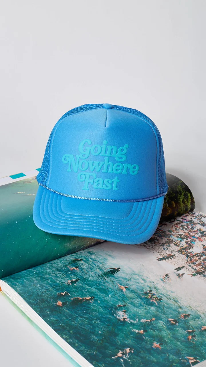 Going Nowhere Fast Trucker Hat/Blue