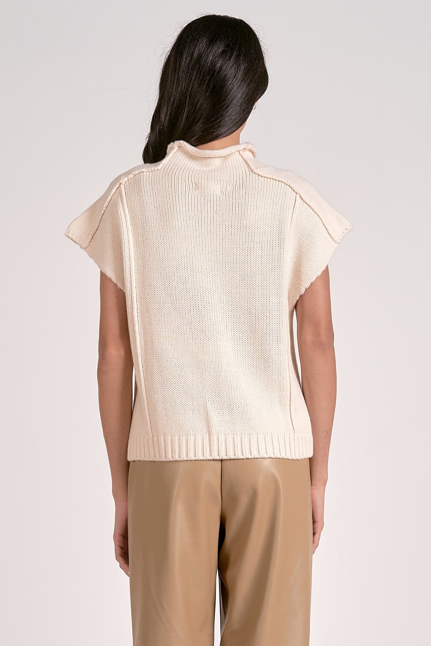 Maura Sweater Cap Sleeve Top/Ivory