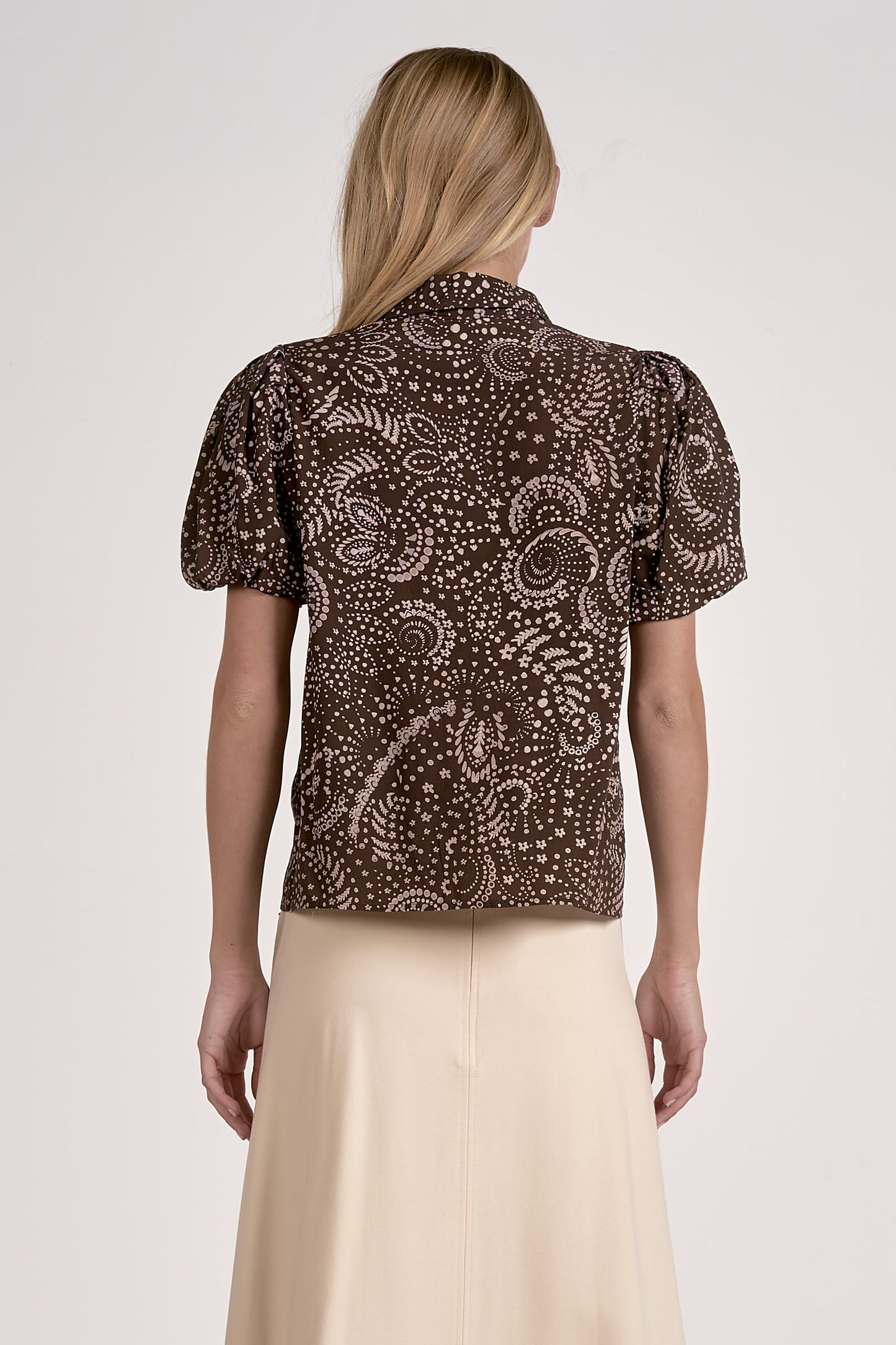 Georgina Puff Sleeve Print Blouse
