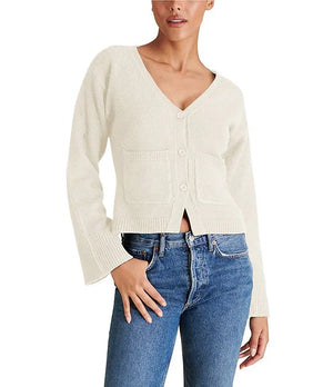 V Neck Bell Sleeve Cardigan Sweater