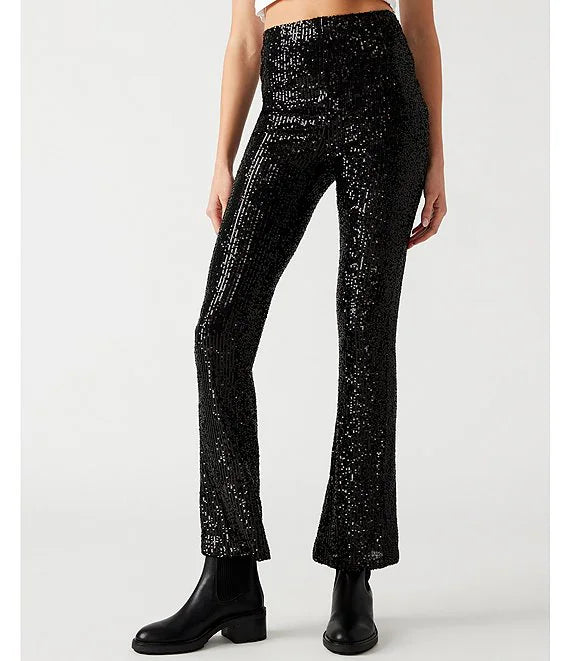 Black Sequin Stretch Pants