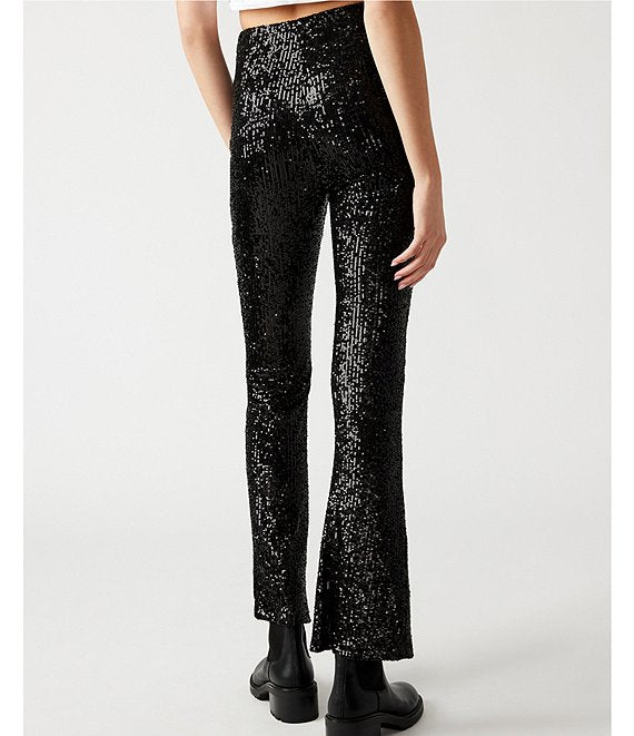 Black Sequin Stretch Pants