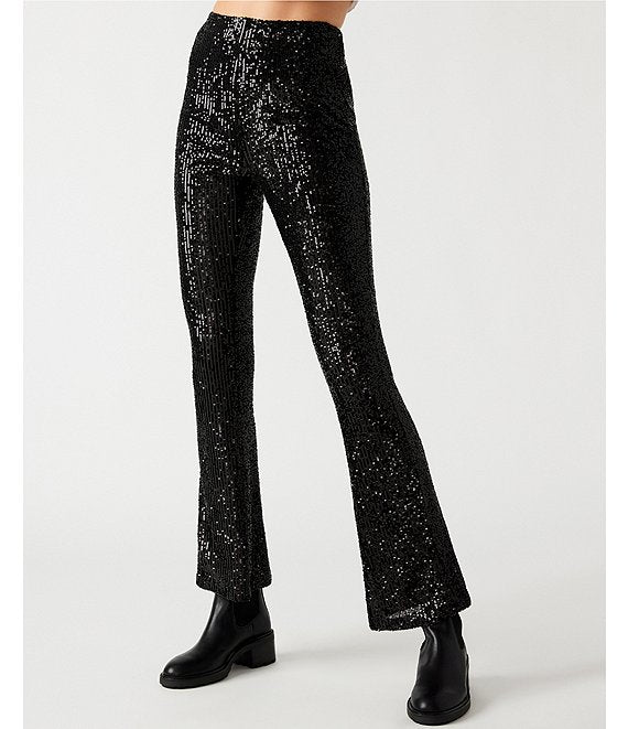 Black Sequin Stretch Pants