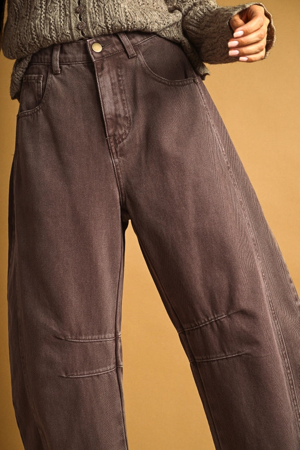 Olivia Brown Barrel Pants