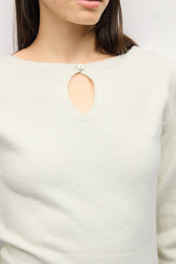 Ayesha Ivory Sweater Knit w/ Keyhole
