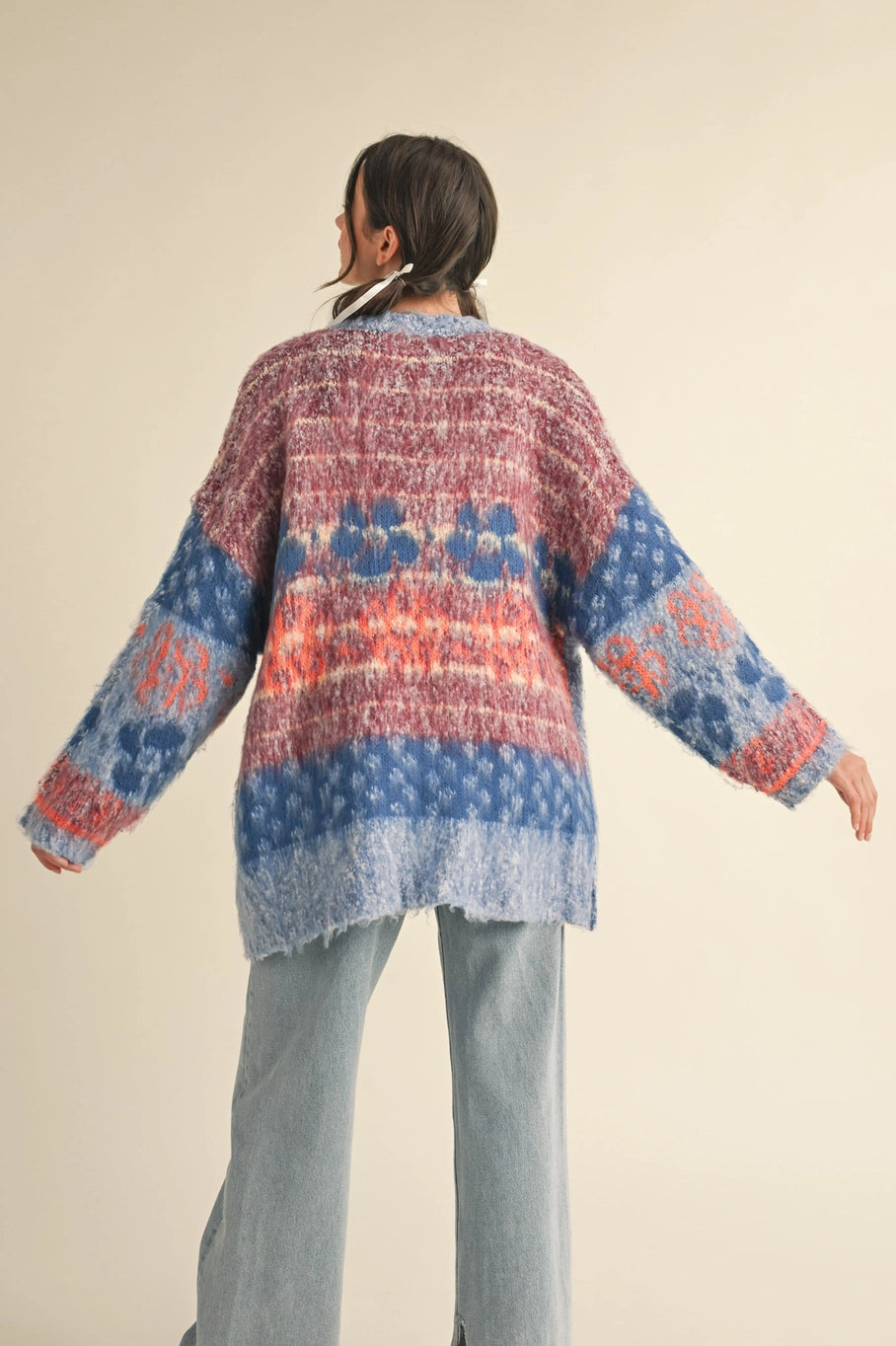 Emma Oversized Floral Knit Cardigan