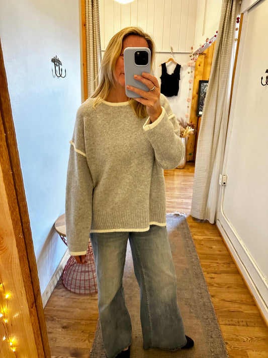 Dolly Contrast Sweater/Grey