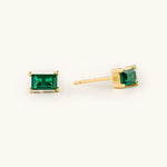 Emerald Cut Stud Earrings