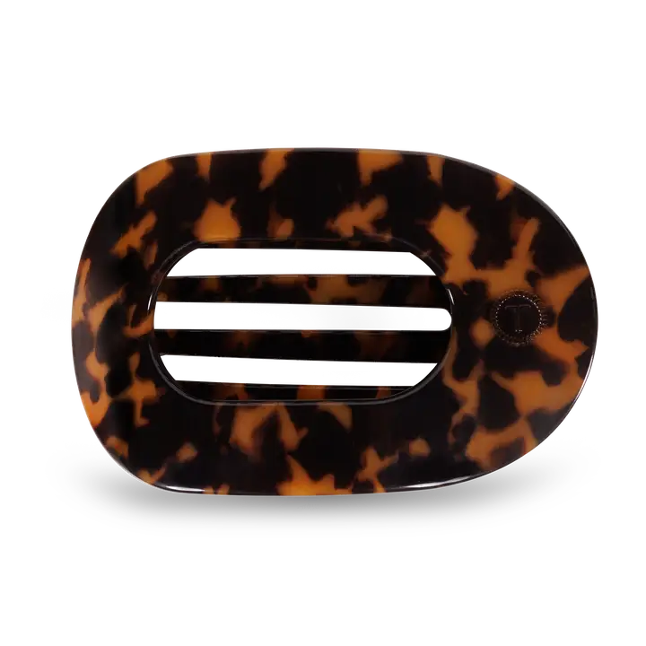 Tortoise Large Flat Round Hair Clip