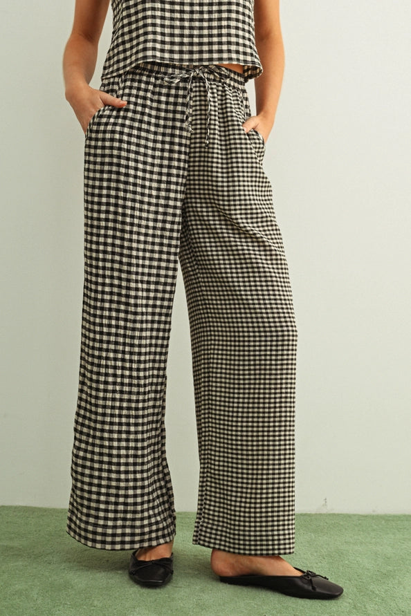 Kenzie Mixed Gingham Straight Leg Pant