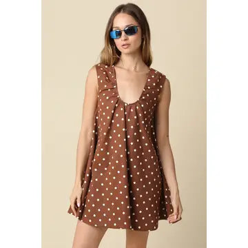 Rain Polka Dot Swing Mini Dress