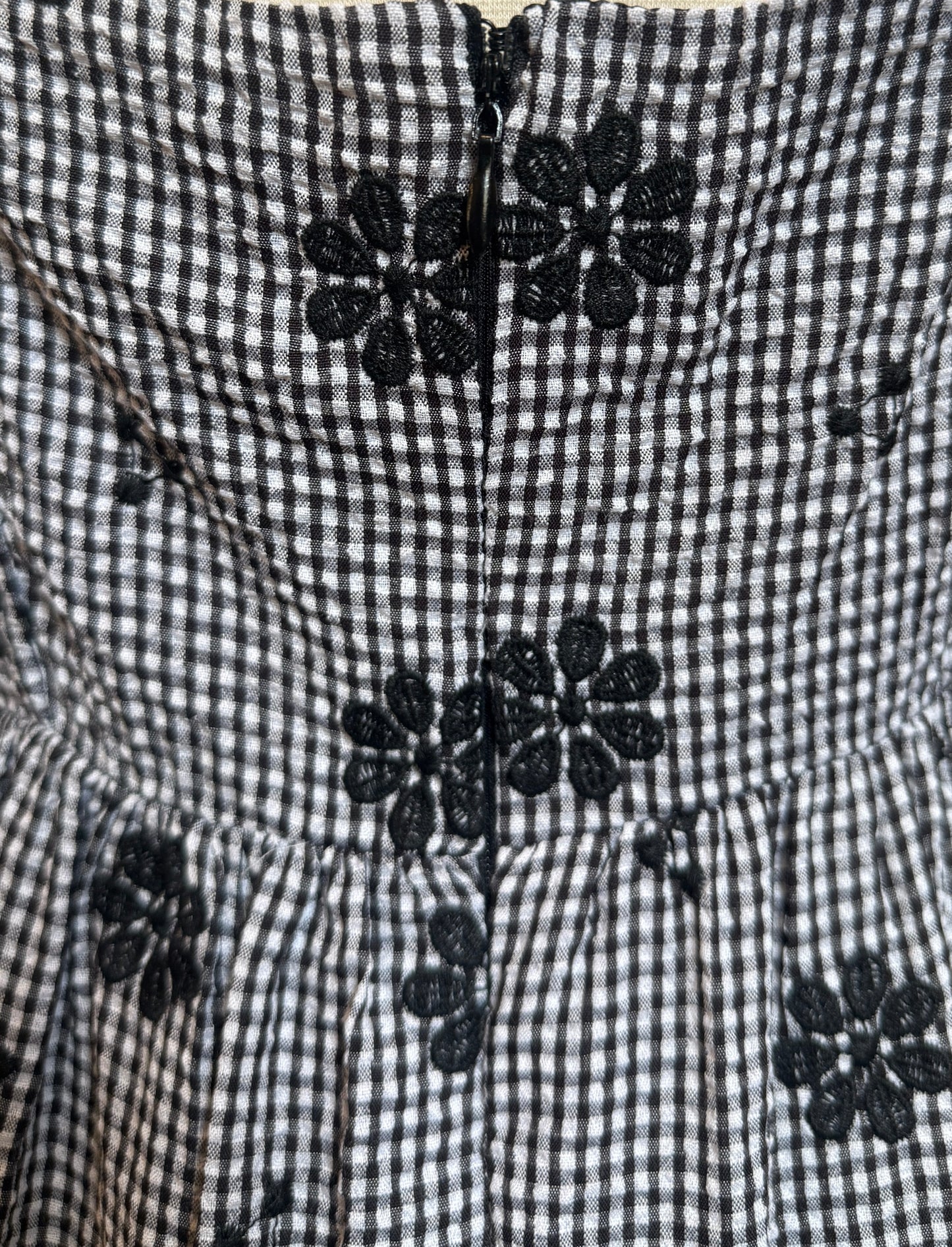 Sofia Black Floral Gingham Dress