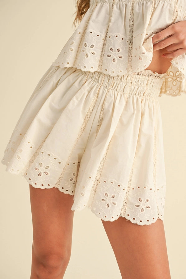 Keri Embroidered Lace Shorts