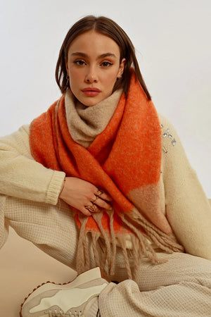 Colorful Orange Chunky Scarve