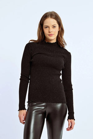 Iridescent High Neck Sweater Top