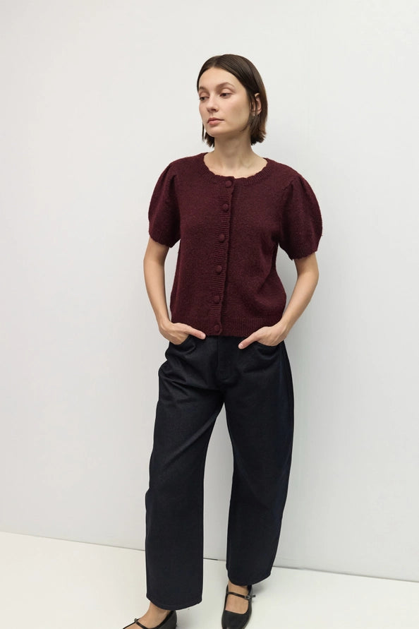 Mary Kate Sweater Top/Burgundy