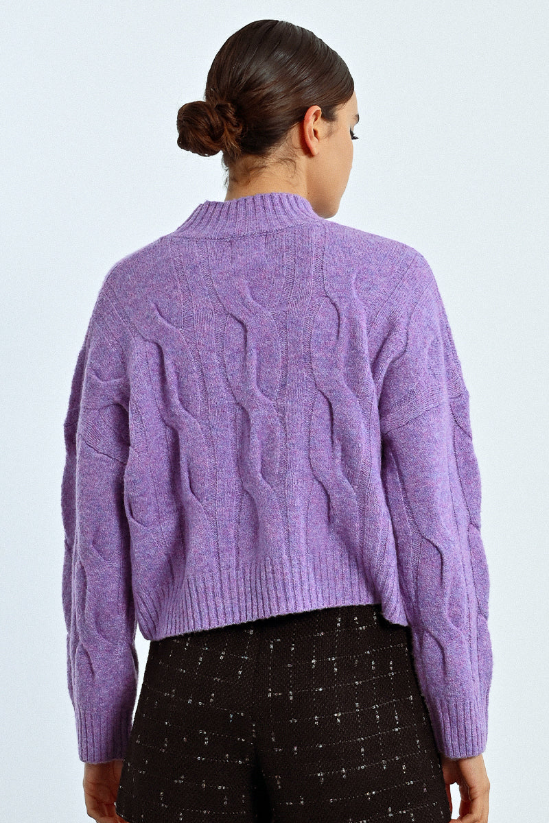 Payton Cable Knit Mock Neck Sweater